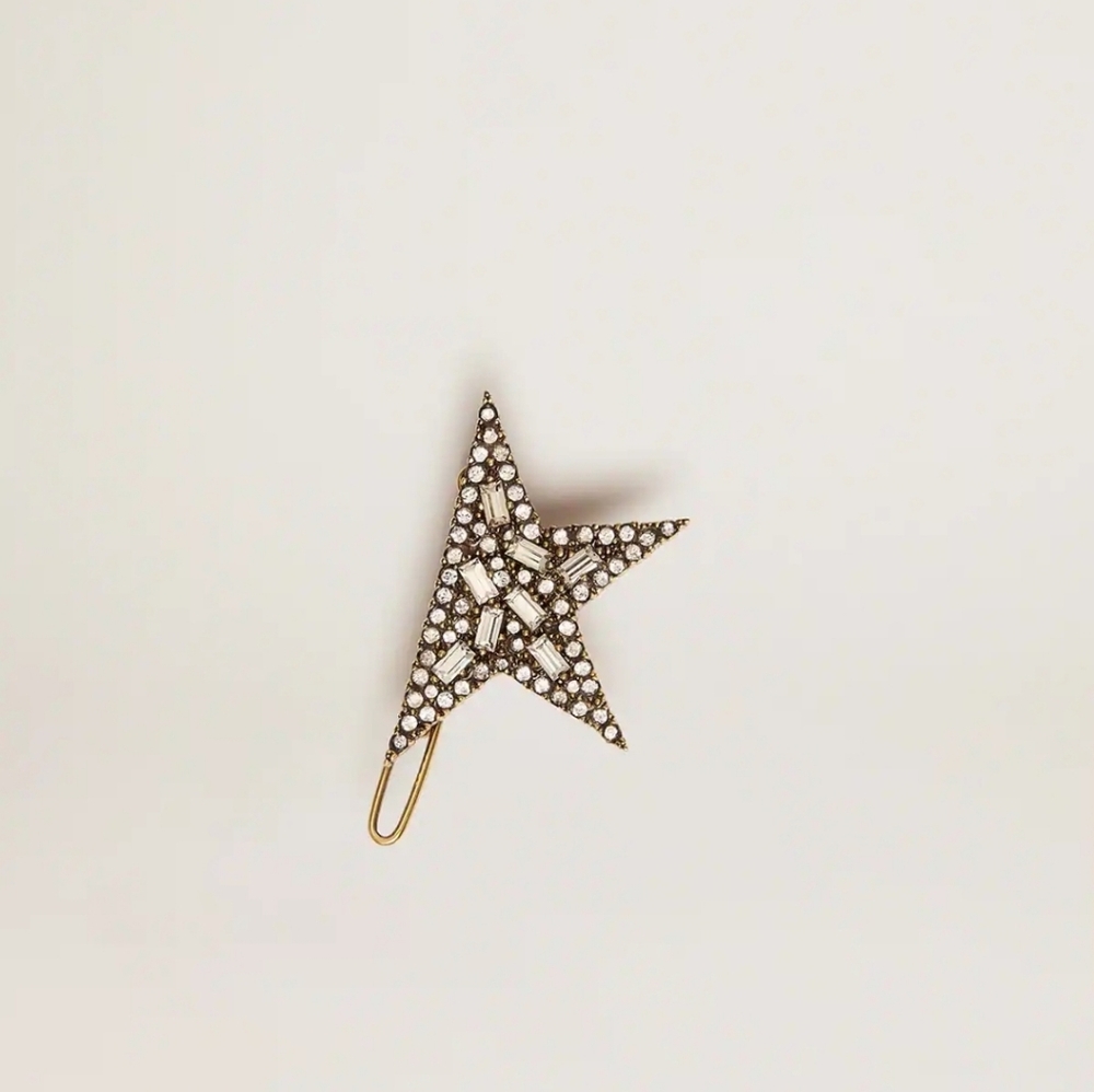 NIB ✨️Golden Goose Lace Lock Star Pin In Antique Gold Gorgeous✨️ - Picture 3 of 14